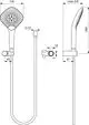 Handbrause von Ideal Standard mit ergonomischem Griff. Das Design enthält eine runde Kopfbrause mit verschiedenen Strahlfunktionen. Schwenkbarer Halter für die flexible Nutzung.